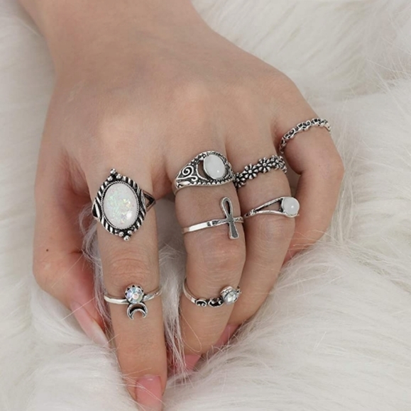 Turquoise & Opal Stackable Knuckle Rings 60 pieces NWT - Picture 4 of 5